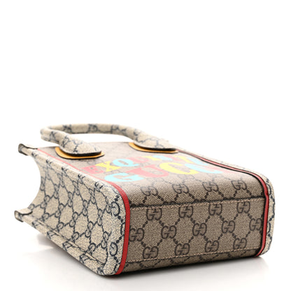 Gucci GG Supreme Monogram Exquisite Mini Vertical Tote Beige Ebony Blue Crop Live Red 4 of 11