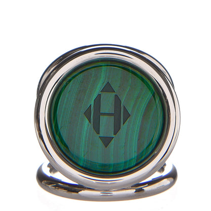 Hermes Palladium Trio Scarf Ring Malachite 1 of 4