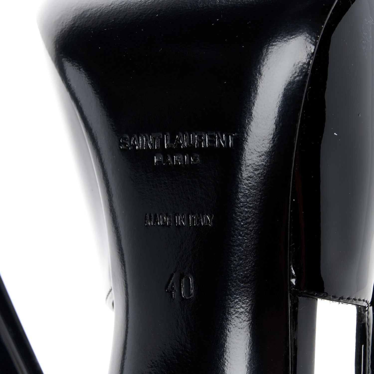 Saint Laurent Glazed Calfskin Lee Slingback Pumps 40 Black 6 of 8