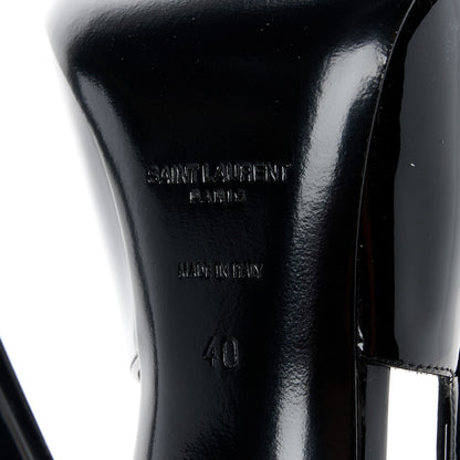 Saint Laurent Glazed Calfskin Lee Slingback Pumps 40 Black 6 of 8