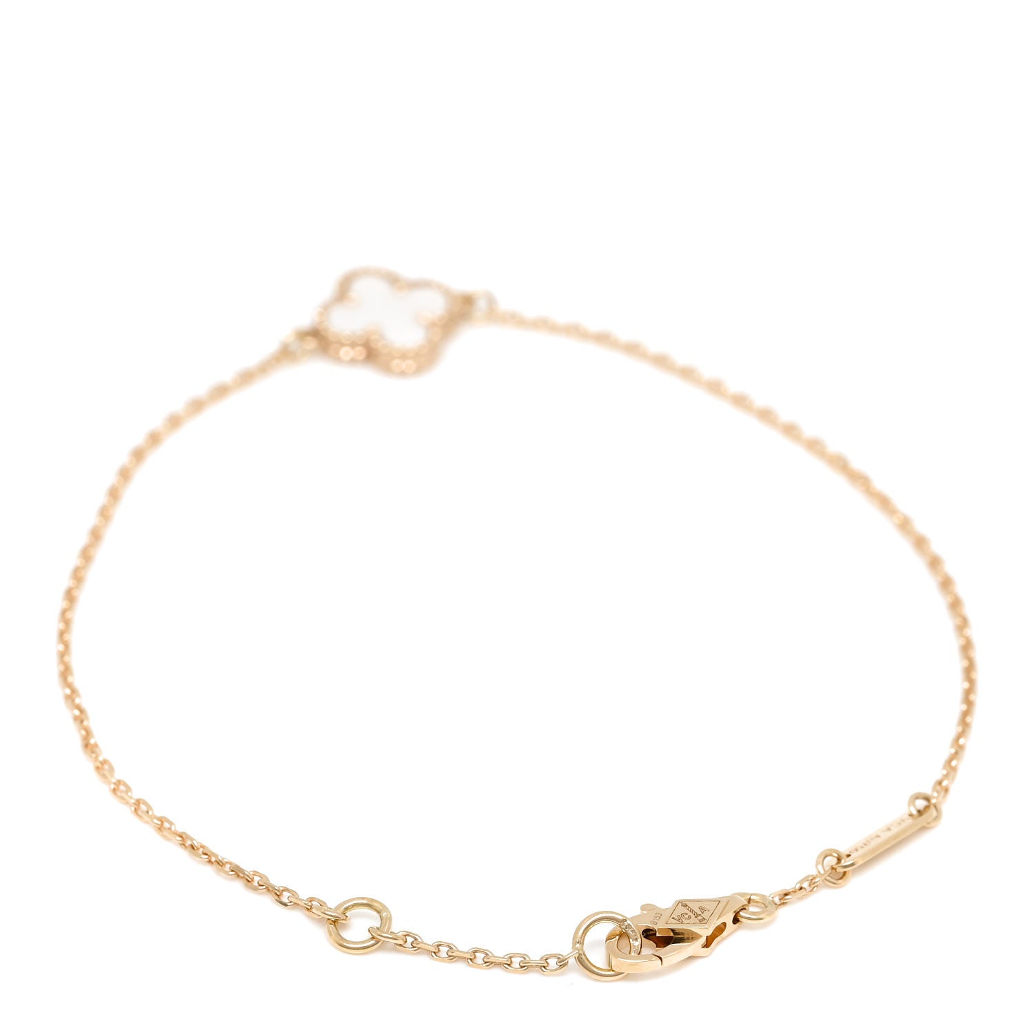 Van Cleef & Arpels 18K Yellow Gold Mother of Pearl Sweet Alhambra Bracelet 2 of 6