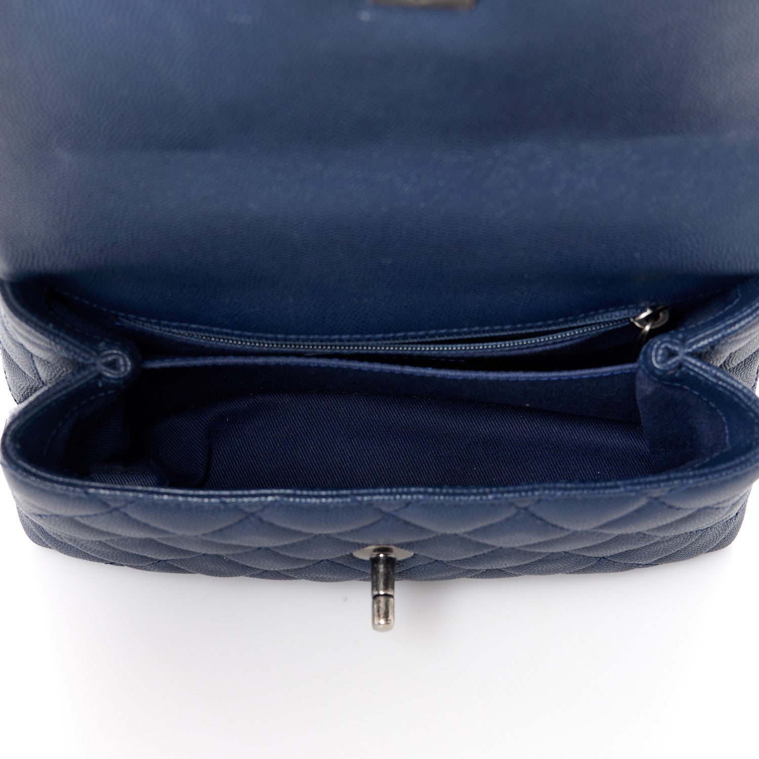 Chanel Caviar Quilted Mini Coco Handle Flap Navy Blue Blue 5 of 11