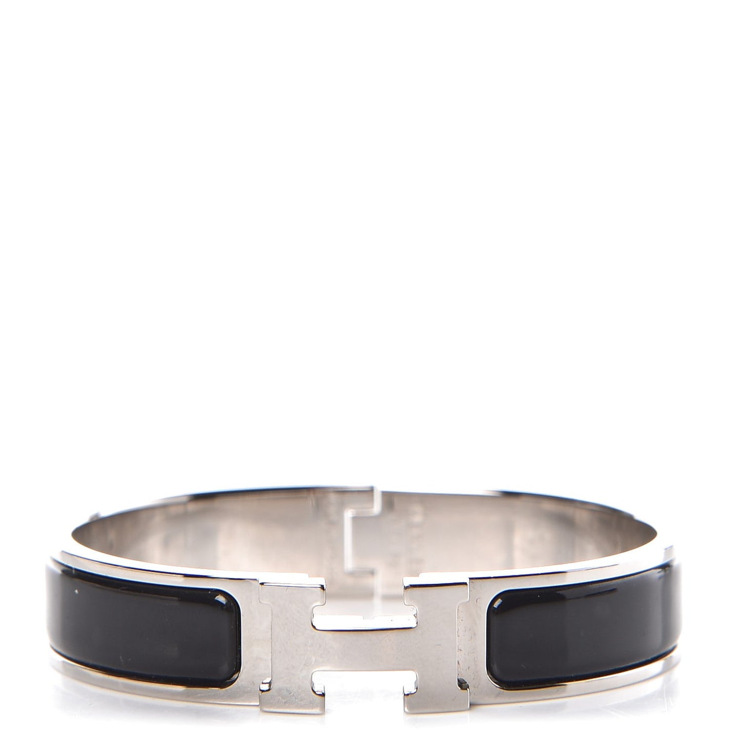 Enamel Narrow Clic Clac H Bracelet PM Black