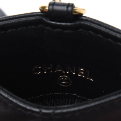 Chanel Pearl Lambskin Pearl Crown CC Wristlet Multi Pouches Black 10 of 16