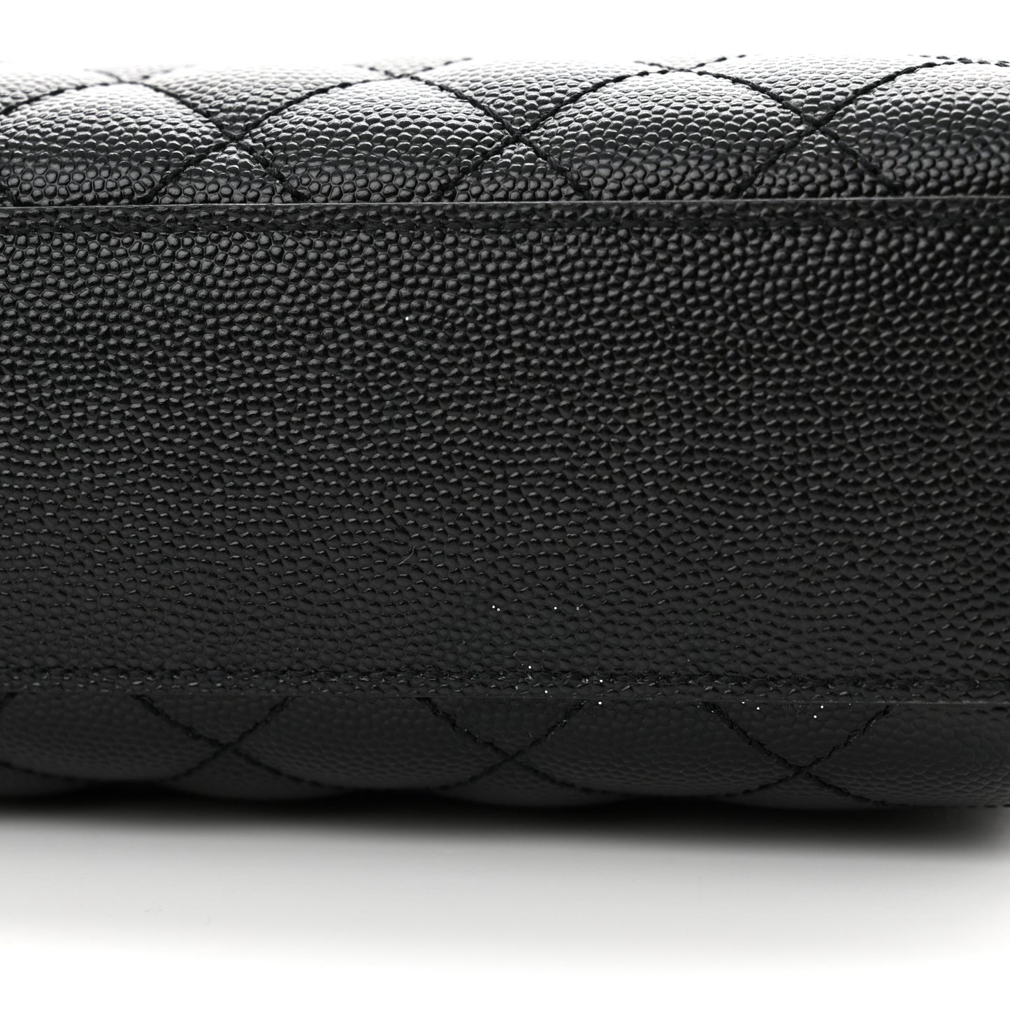 Grain De Poudre Textured Mixed Matelasse Large Triquilt Monogram Satchel Black