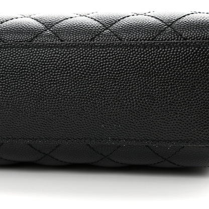 Saint Laurent Grain De Poudre Textured Mixed Matelasse Large Triquilt Monogram Satchel Black 11 of 12