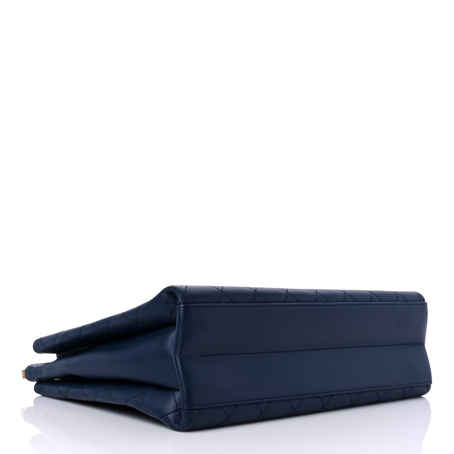 Lambskin Stitched Coco Luxe Tote Blue