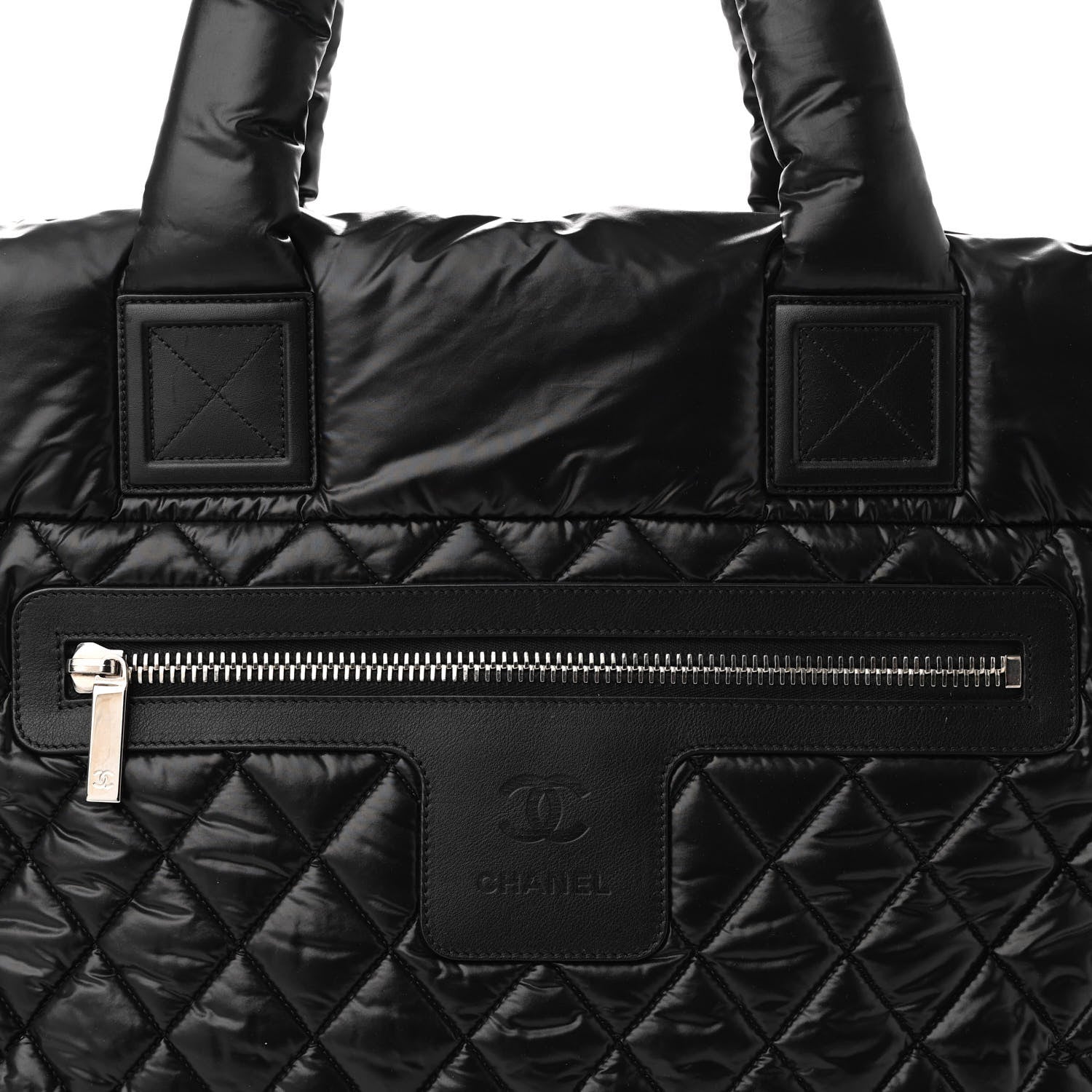 Chanel Nylon Quilted Large Coco Cocoon Tote Black 7 of 9