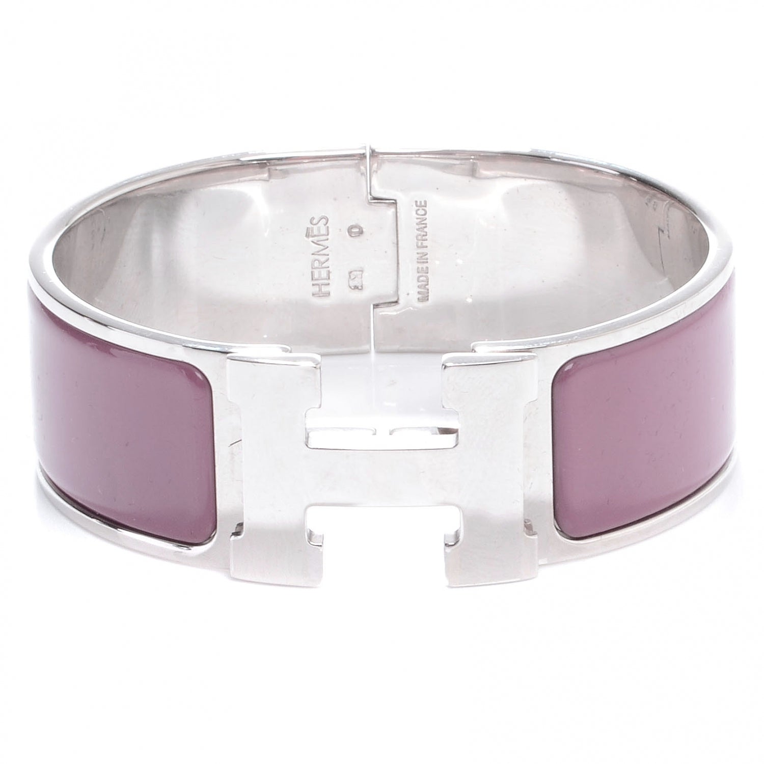 Hermes Enamel Clic Clac H Bracelet Wide PM Purple 1 of 6