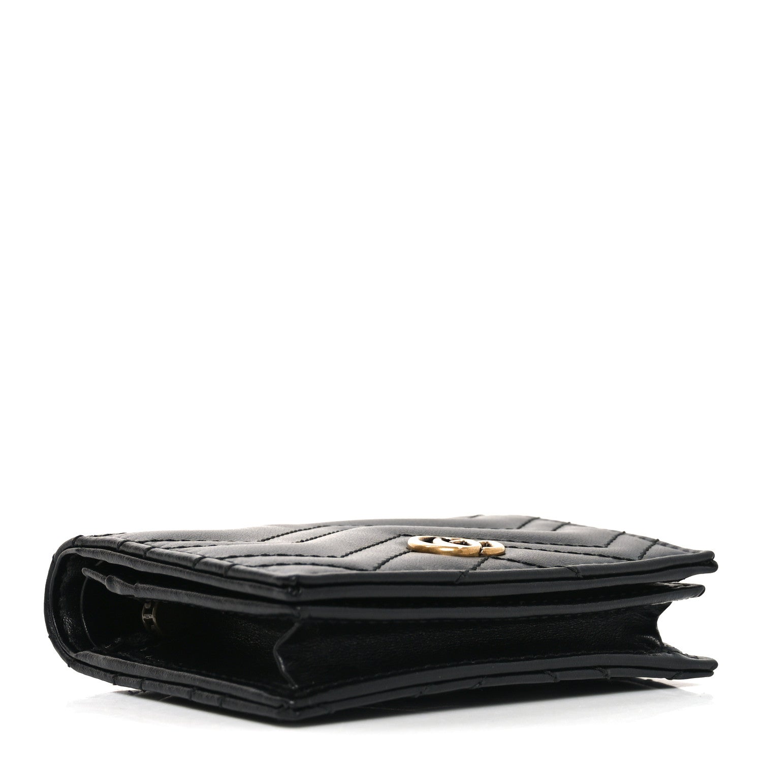 Gucci Calfskin Matelasse GG Marmont Card Case Wallet Black 4 of 8