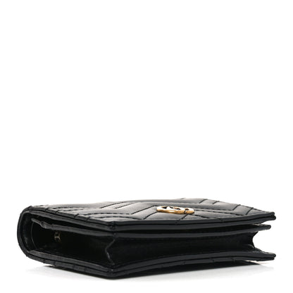 Gucci Calfskin Matelasse GG Marmont Card Case Wallet Black 4 of 8