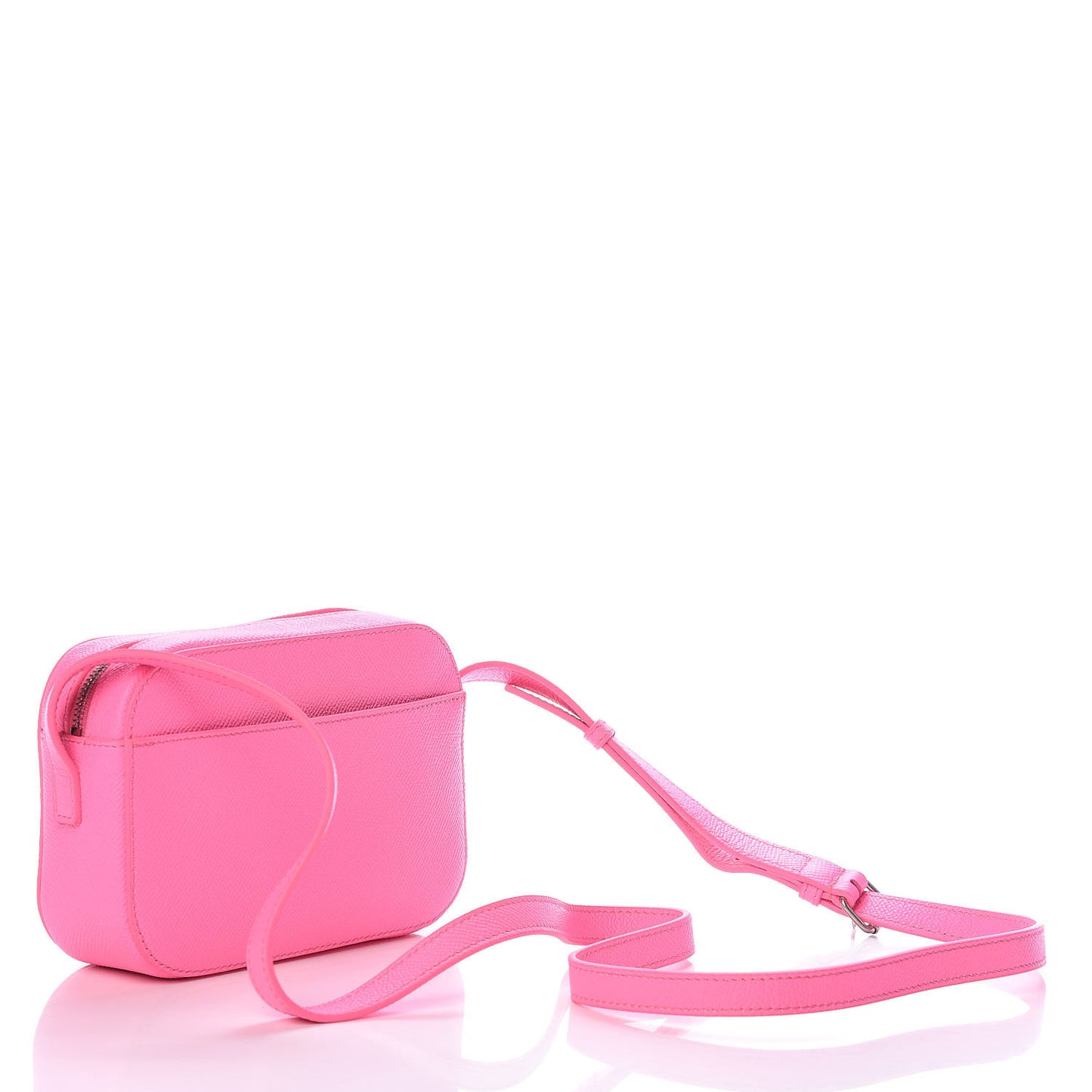Grained Calfskin Logo XS Ville Camera Bag Acid Pink Black