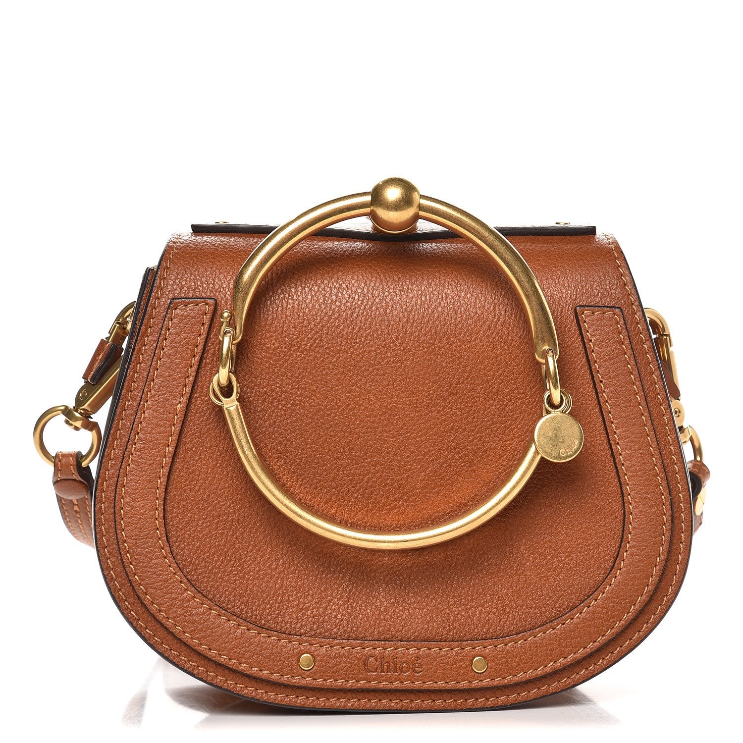 Chloe Calfskin Suede Small Nile Bracelet Bag Caramel 1 of 11