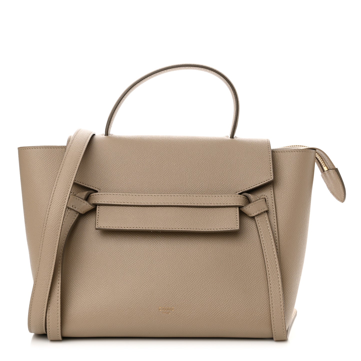 Grained Calfskin Micro Belt Bag Light Taupe