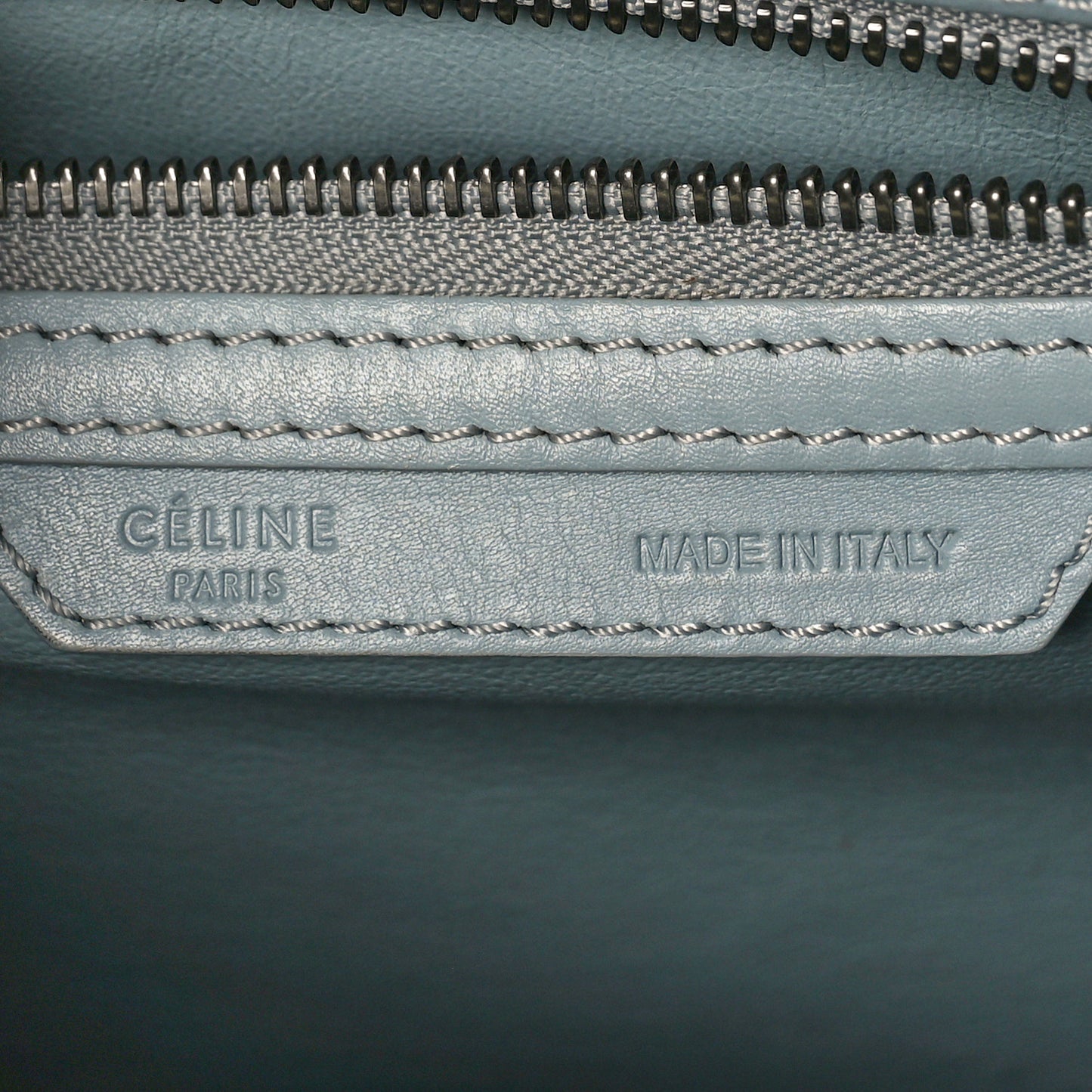 Drummed Calfskin Micro Luggage Sky Blue