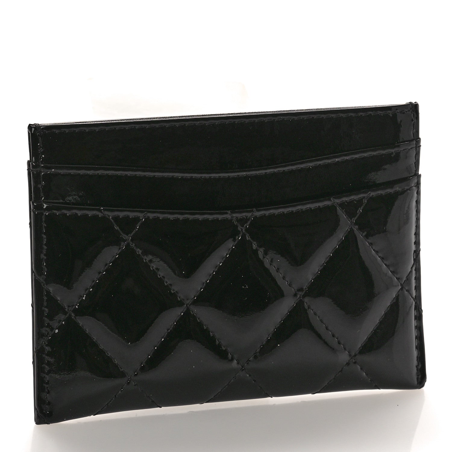 Chanel Patent Calfskin Quilted Card Holder Black 3 of 8