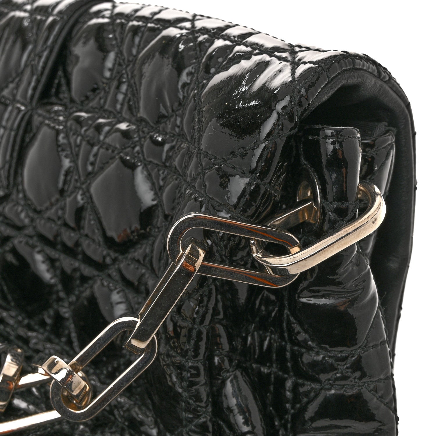 Christian Dior Patent Cannage New Lock Flap Black 13 of 14