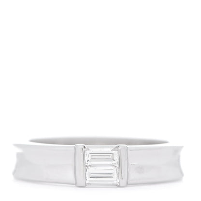 Tiffany 18K White Gold Diamond Baguette Stackable Ring 53.6.25 1 of 7