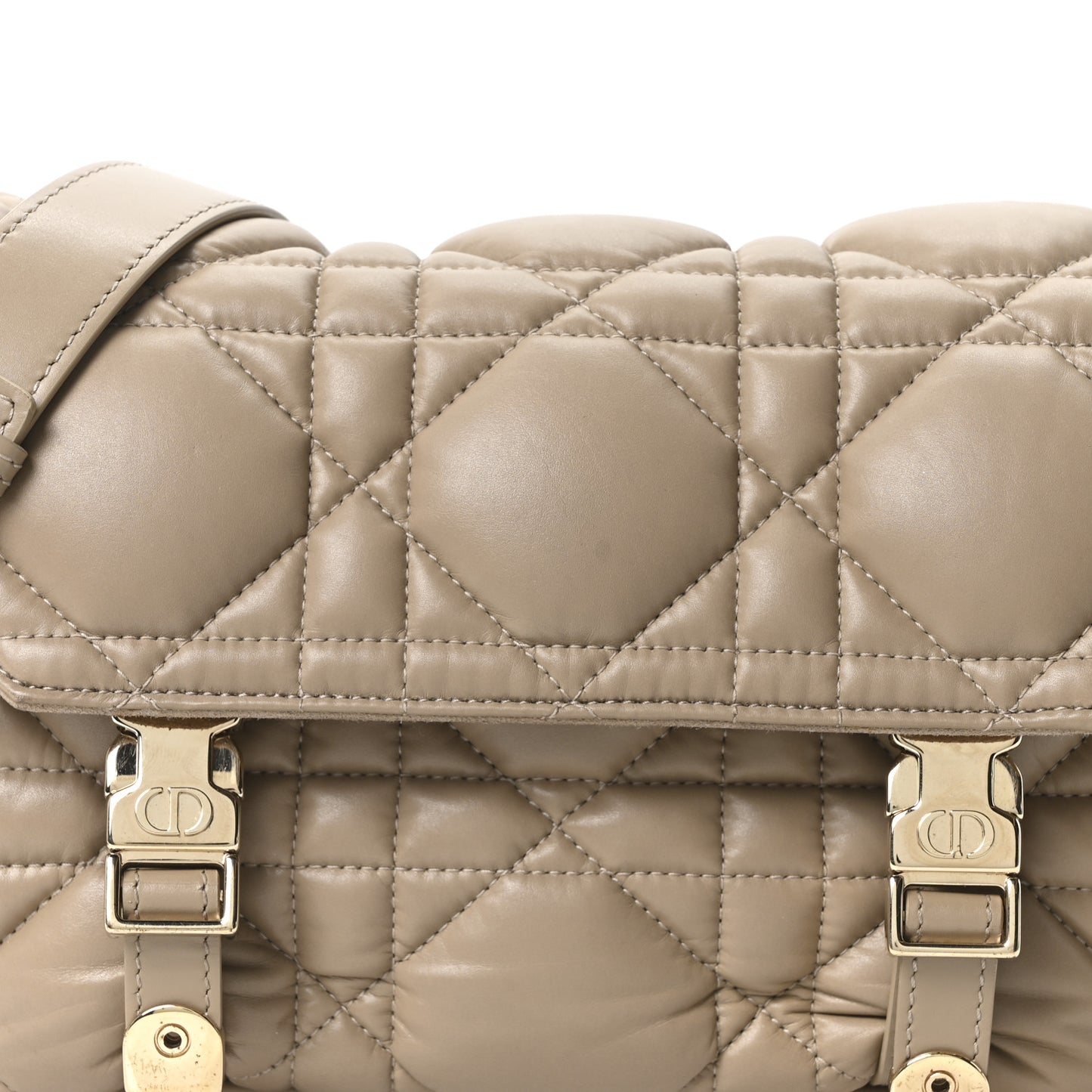 Calfskin Macrocannage Small Diorcamp Messenger Sand