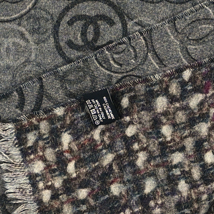 Chanel Cashmere CC Scarf Grey Multicolor 4 of 4