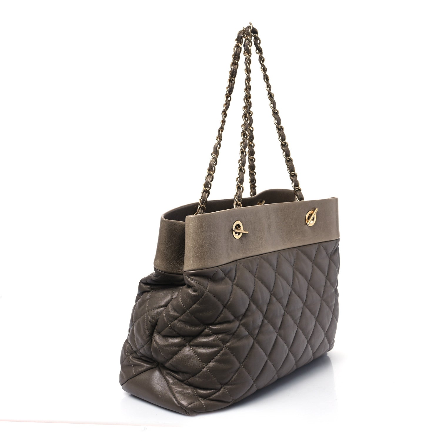 Chanel Calfskin Quilted Large Soft Elegance Tote Beige 3 of 10