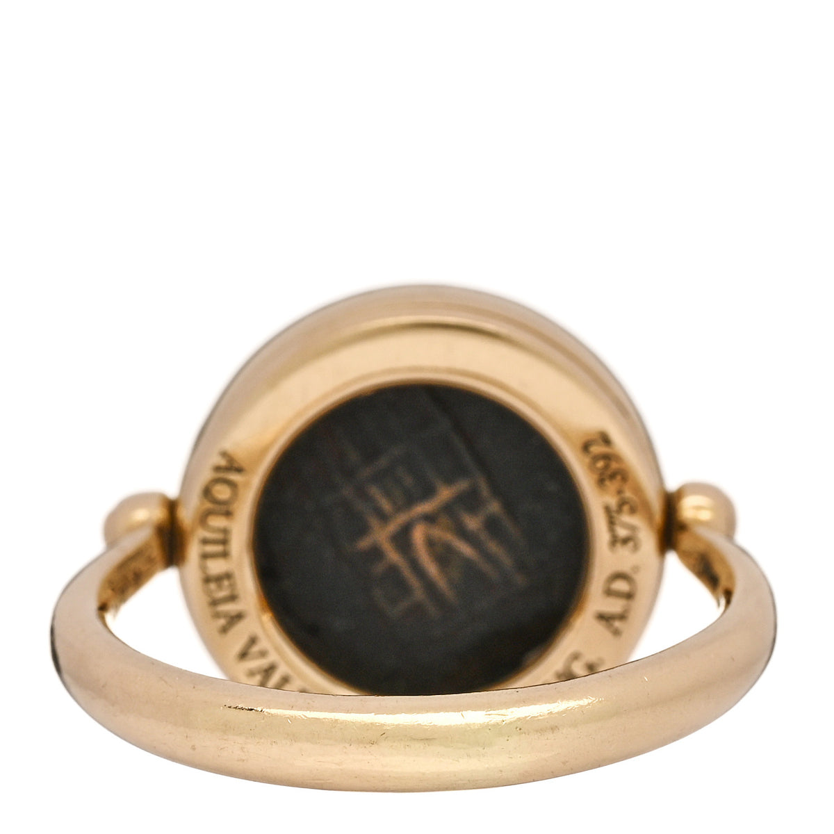 18K Yellow Gold Monete Coin Spinner Ring 52 6