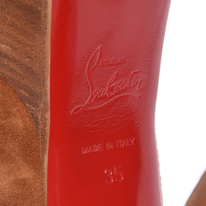 Christian Louboutin Suede 110 Platform Mules 35 Tan 7 of 8