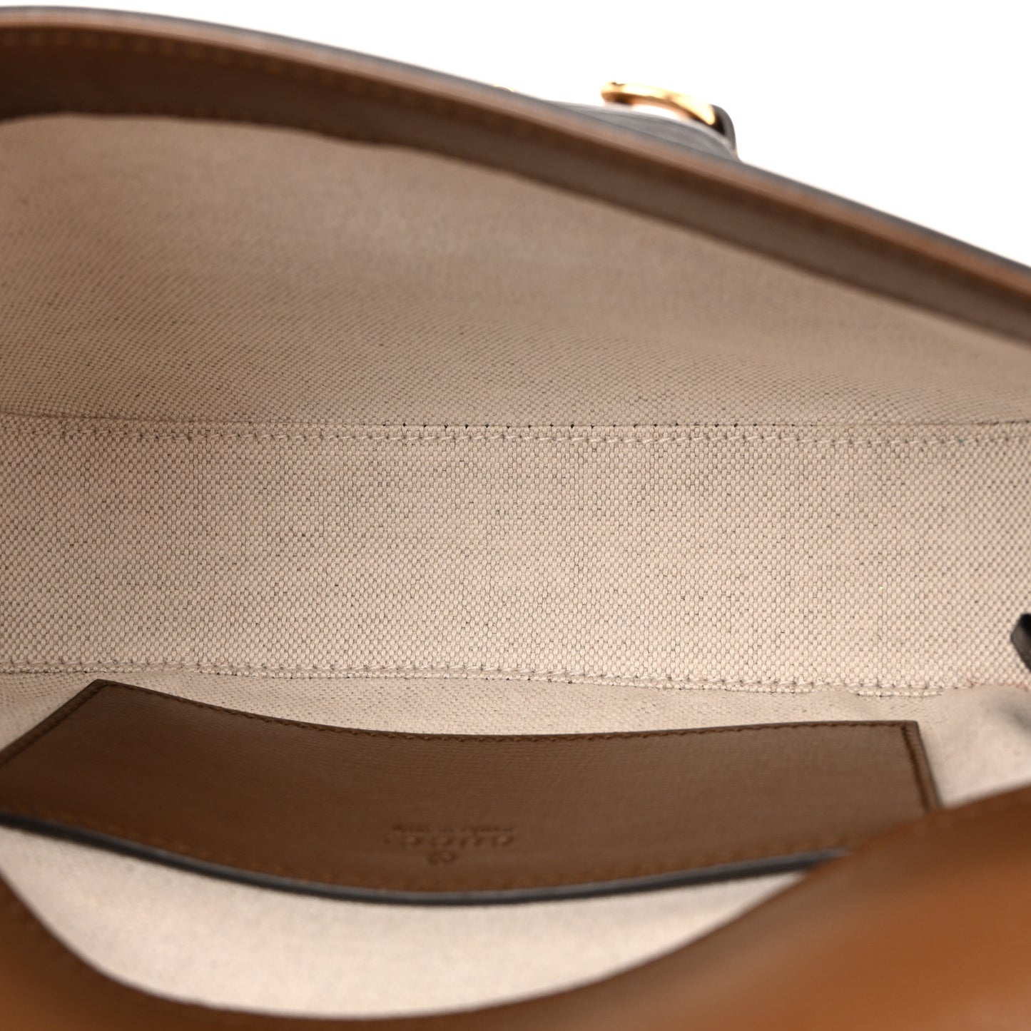 GG Supreme Monogram Web Mini Horsebit 1955 Shoulder Bag Beige Brown Sugar