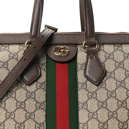 Gucci GG Supreme Monogram Web Medium Ophidia Tote Bag Brown 8 of 10