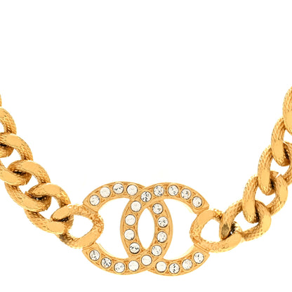 Chanel Crystal Chain Link CC Choker Necklace Gold 4 of 6