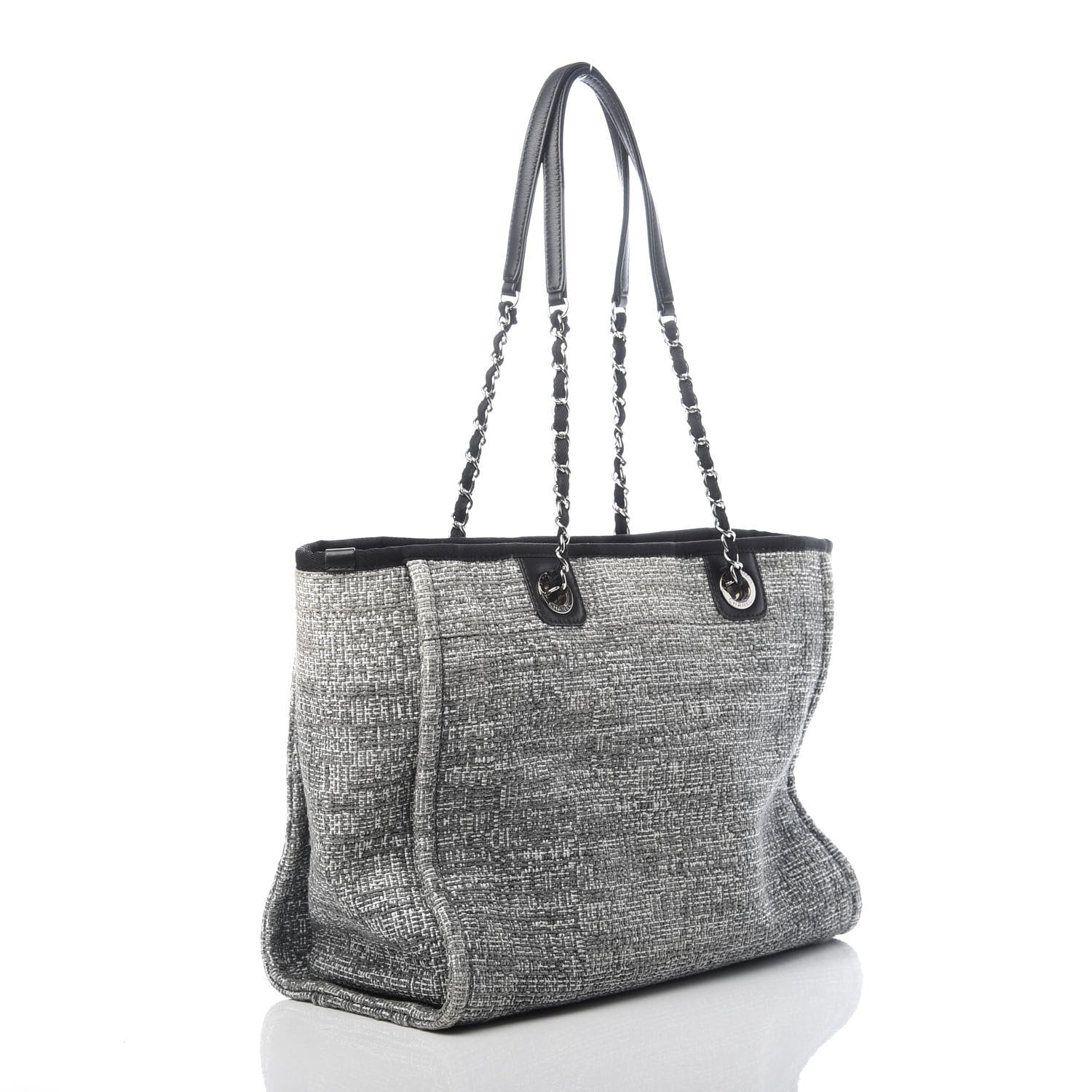 Chanel Canvas Small Deauville Tote Grey 3 of 10