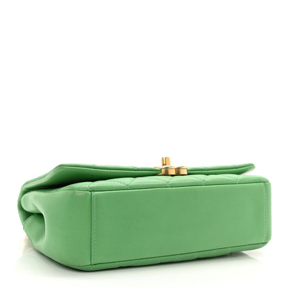 Chanel Shiny Lambskin Chain Is More Flap Green 4 of 8