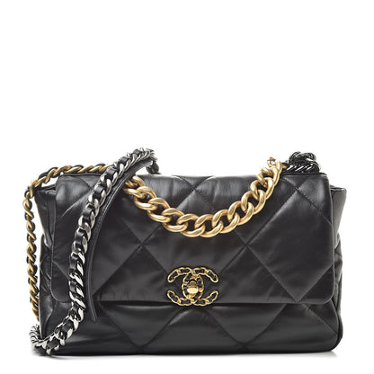 Chanel Lambskin Quilted Large 19 Flap Black 1 of 11
