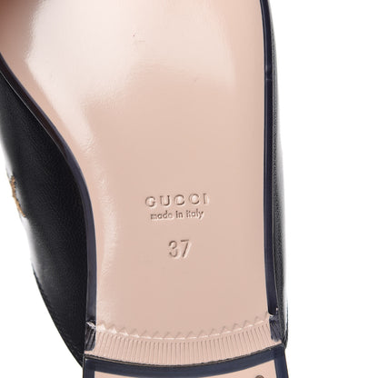 Gucci Goatskin Bee Star Embroidered Womens Princetown Slippers 37 Black 6 of 9