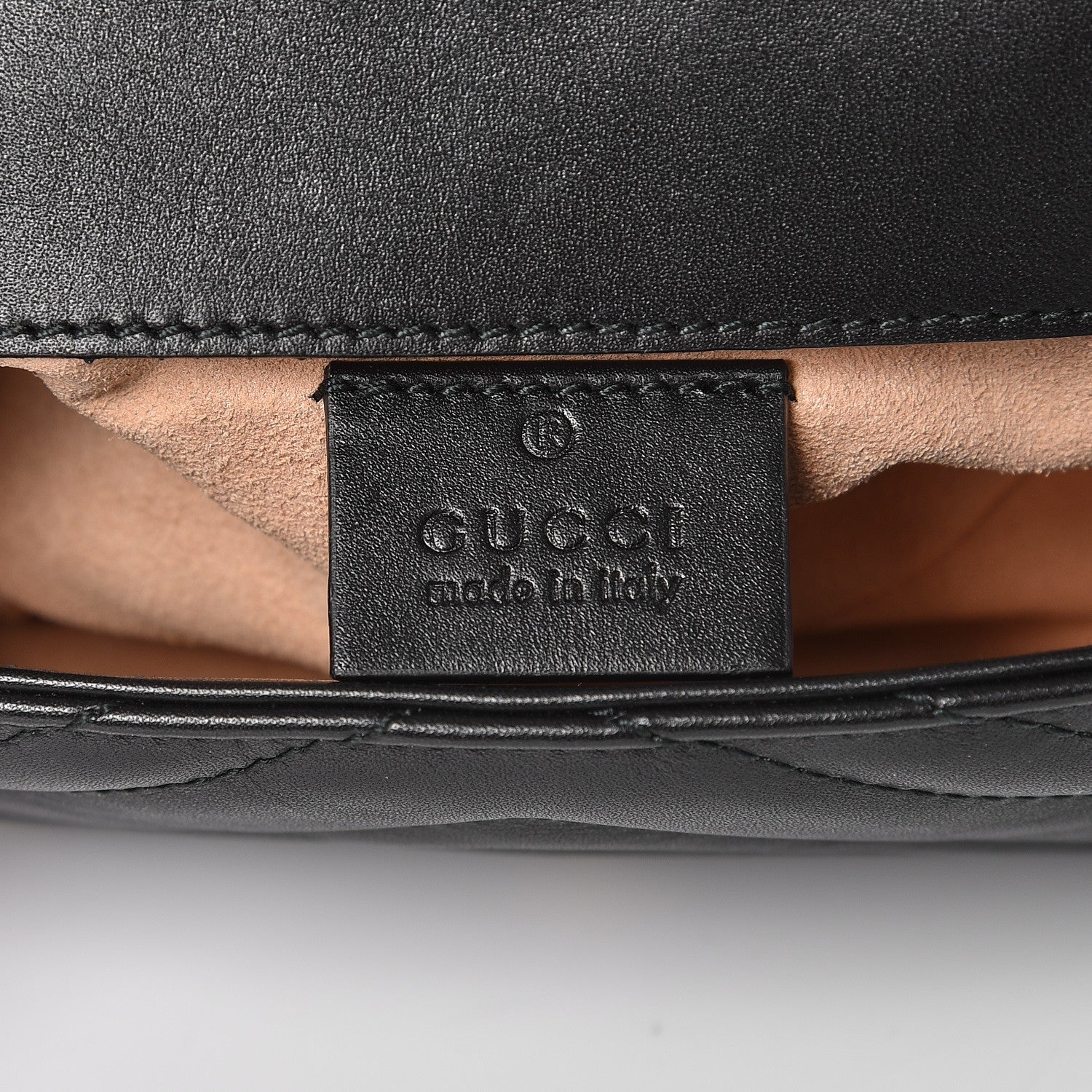 Gucci Calfskin Matelasse Super Mini GG Marmont Shoulder Bag Black 7 of 8
