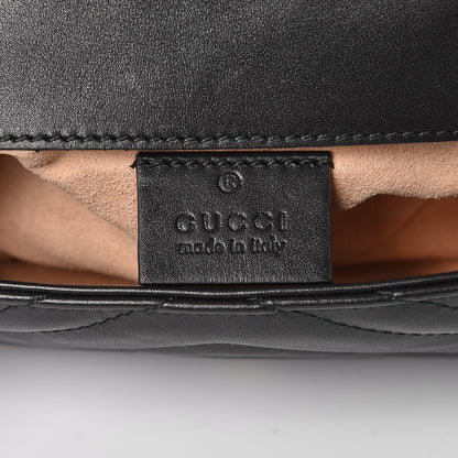 Gucci Calfskin Matelasse Super Mini GG Marmont Shoulder Bag Black 7 of 8