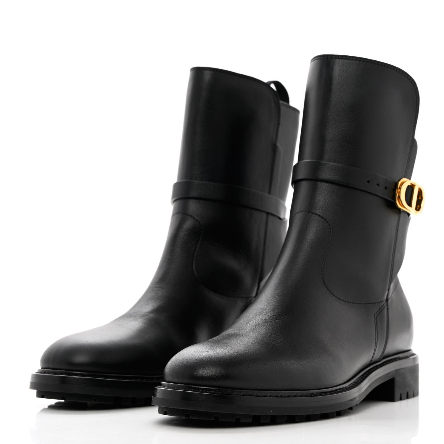 Christian Dior Calfskin Empreinte Ankle Boot 38 Black 3 of 13