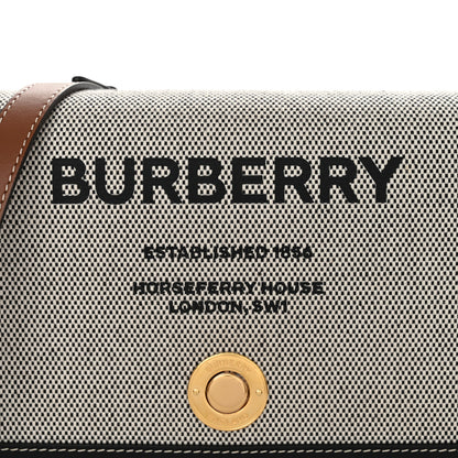 Burberry Cotton Canvas Horseferry Print Crossbody Bag Grey 9 of 11