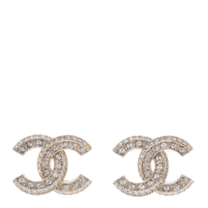 Chanel Crystal CC Earrings Gold 1 of 5