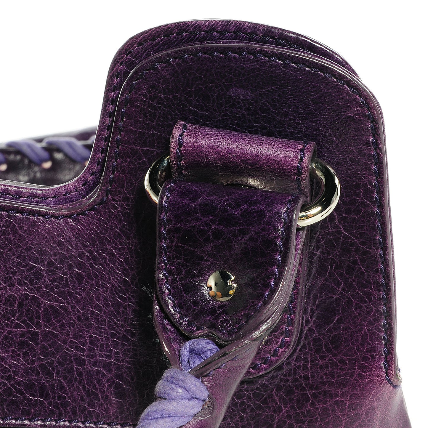 Agneau Giant 21 Silver Hardware Slim Hobo Sapphire