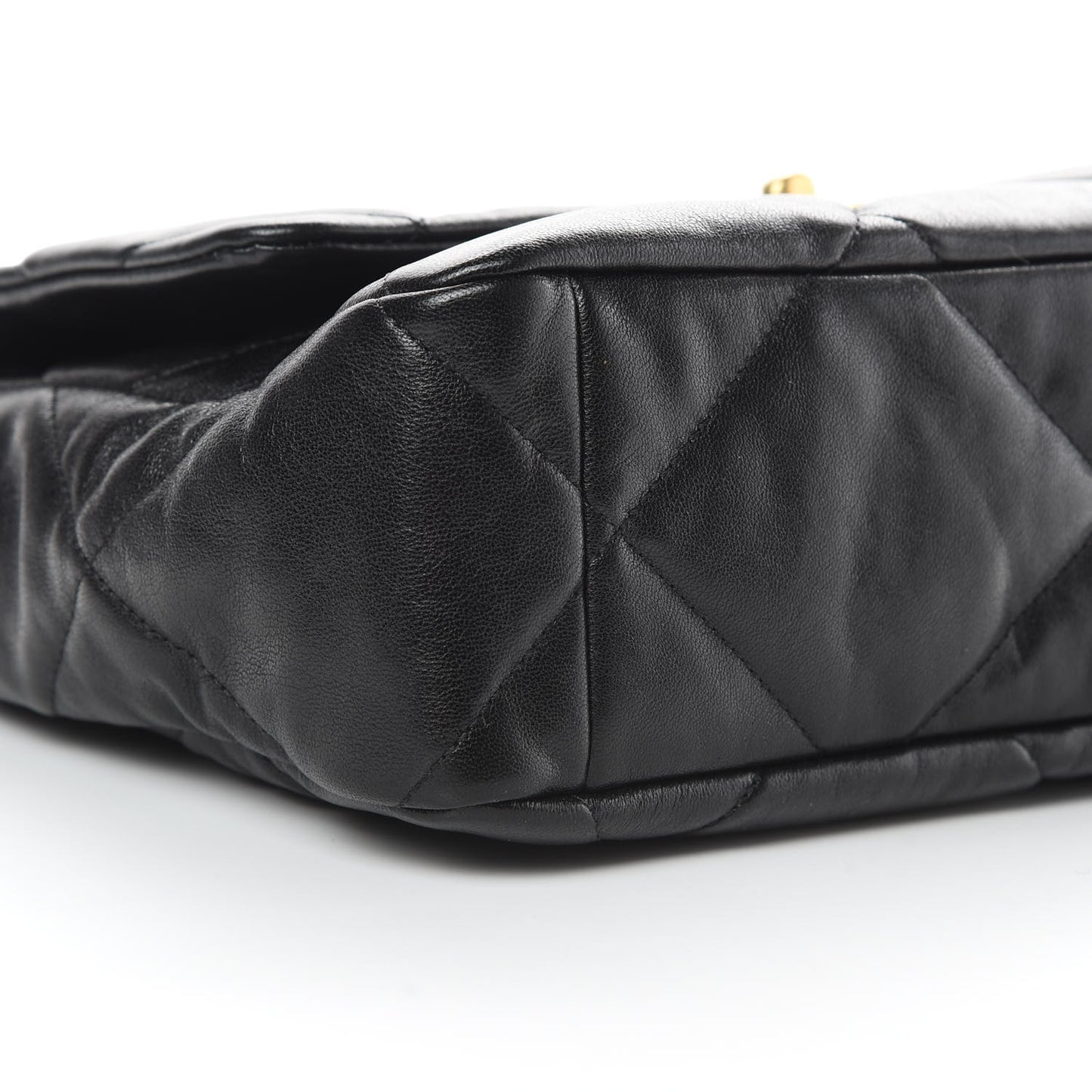 Lambskin Quilted Large 19 Flap Black