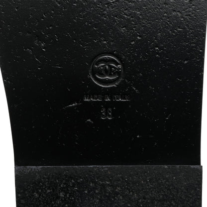 Chanel Grained Calfskin Velcro Dad Sandals 38 Black 8 of 9