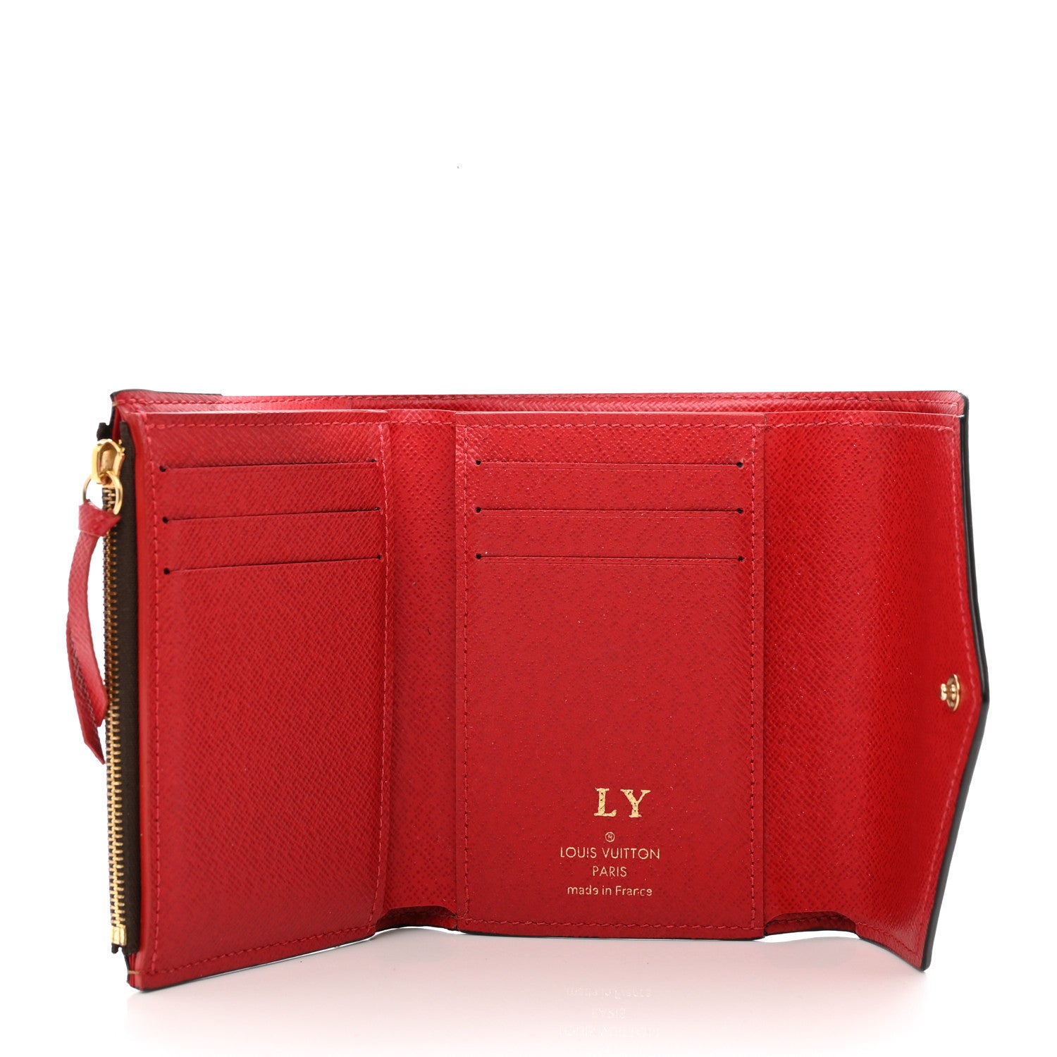 Louis Vuitton Damier Ebene Victorine Wallet Red 5 of 6