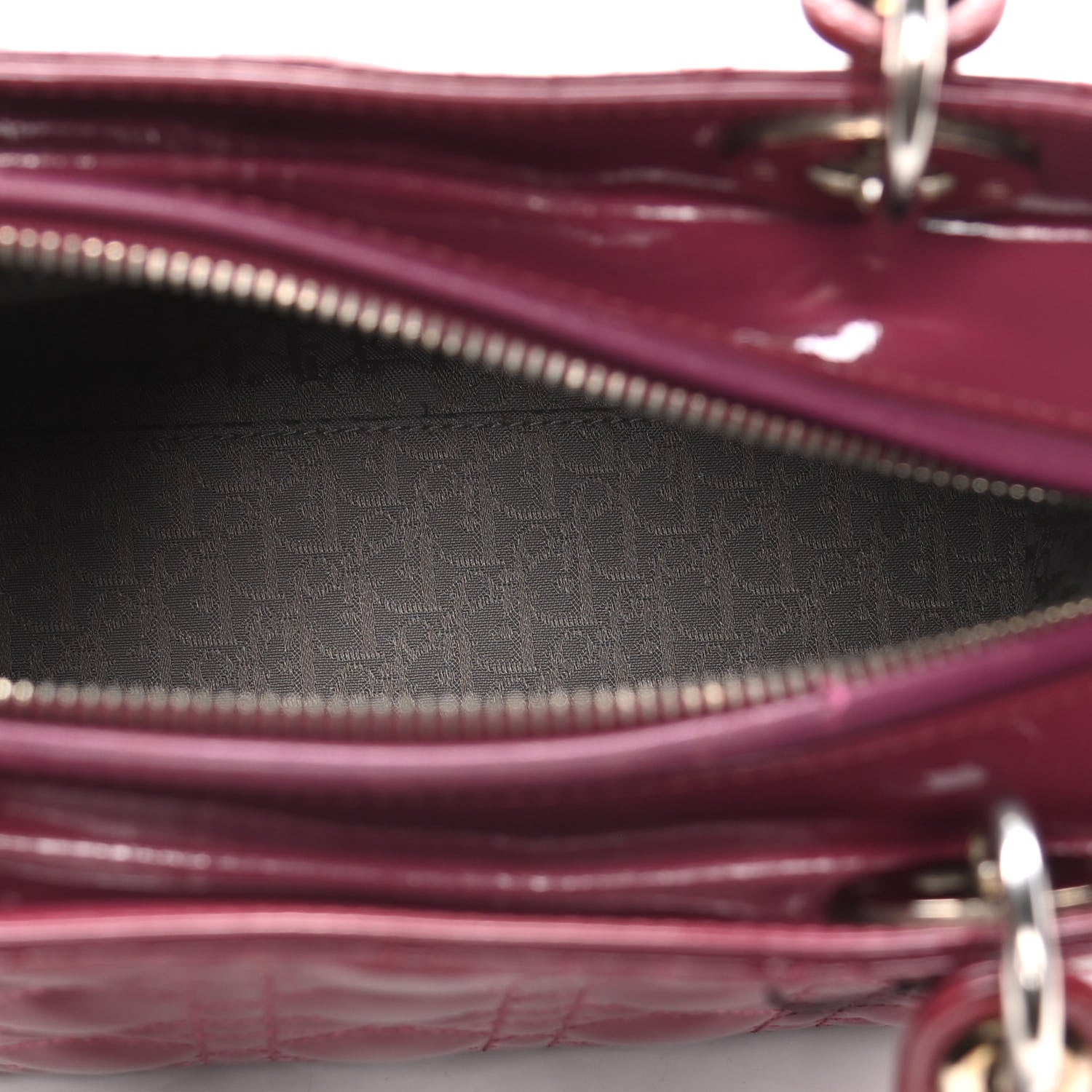 Christian Dior Patent Cannage Medium Lady Dior Dark Pink 5 of 15