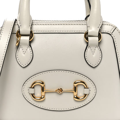 Gucci Boarded Plutone Calfskin Mini Horsebit 1955 Top Handle Bag Mystic White 5 of 10