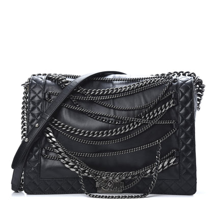 Chanel Calfskin Enchained XL Boy Flap Black 1 of 12