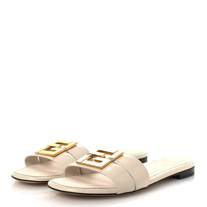 Fendi Vitello Cuoio FFold Flat Slide Sandals 39 Off-White 4 of 10