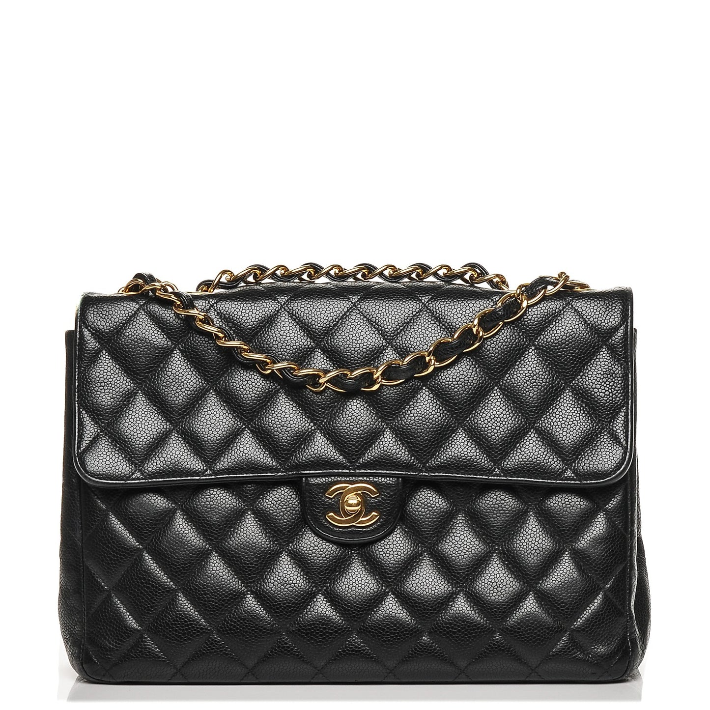 Caviar Quilted Jumbo Single Flap Black