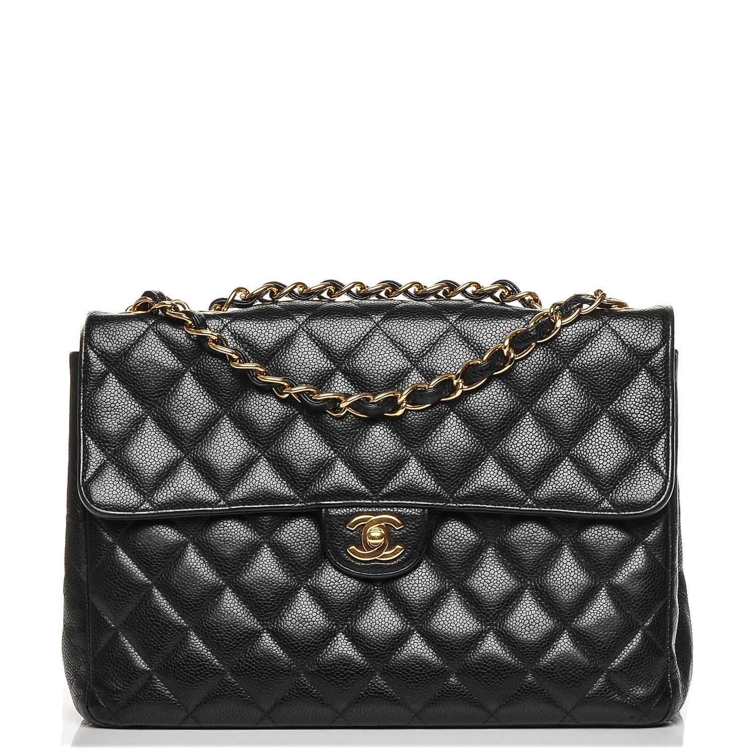 Chanel Caviar Quilted Jumbo Single Flap Black 1 of 11
