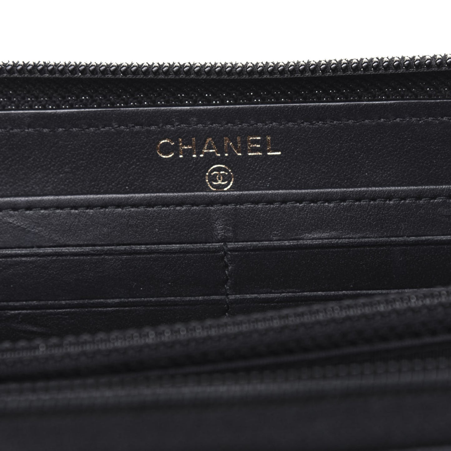 Caviar Quilted Boy Long Zip Around Wallet Black